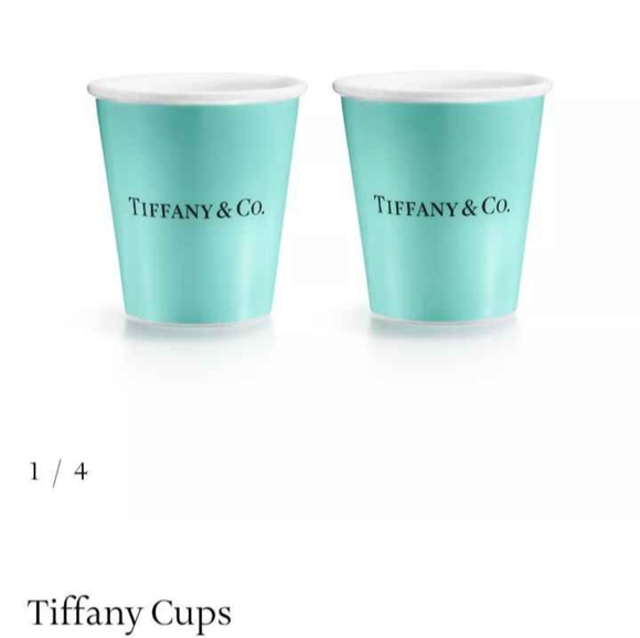 Tiffany & Co. Aqua Blue Fine Bone China 2 Cups And 1 Pitcher. One Box Included. - Picture 3 of 6